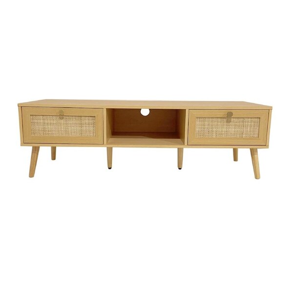 Foret Rattan TV Stand Cabinet Modern Entertainment Unit Table Storage Drawers