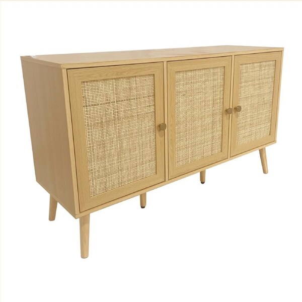 Foret Rattan Kitchen Sideboard Cabinet Storage Shelf Organizer Hallway Table