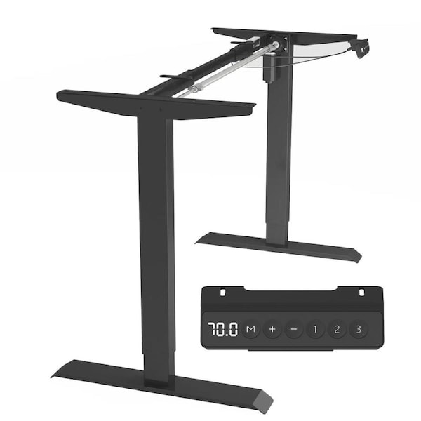 Advwin Standing Desk Frame Electric Adjustable Height Sit Stand Desk Base Computer Workstation with 3 Memory Presets No Desktop Black