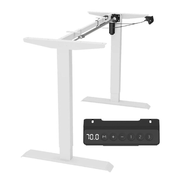 Advwin Standing Desk Frame Electric Adjustable Height Sit Stand Desk Base Computer Workstation with 3 Memory Presets No Desktop White