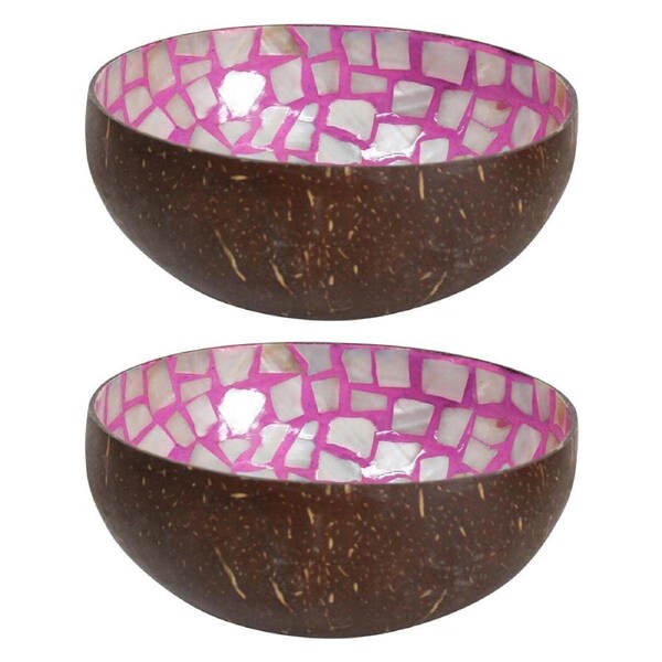 2x Musk 13cm Decorative Coco MOP Bowl Container Home Tabletop Desk Decor Round