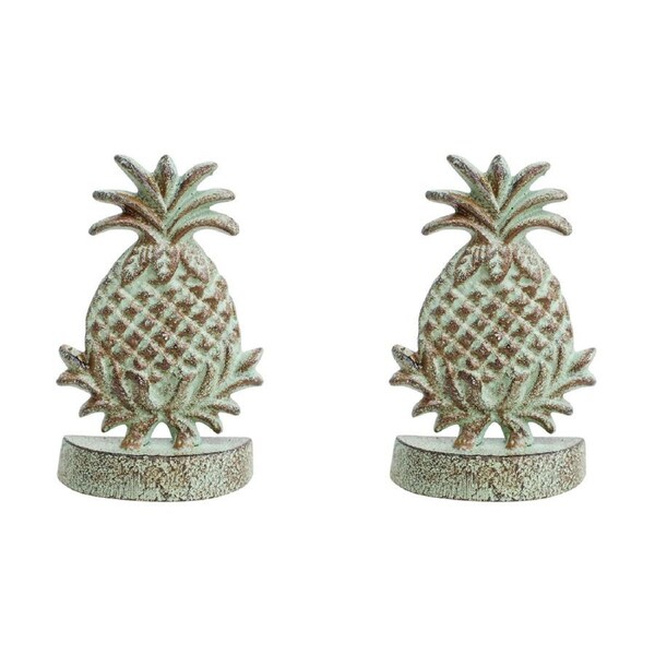 2x Pineapple 15.5cm Cast Iron Doorstop Home/Office Room Weighted Door Stopper