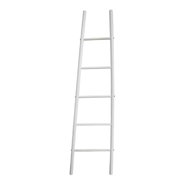 Wood 175cm Angle Ladder Home/Office Decorative Display Wall Stand/Hanger White
