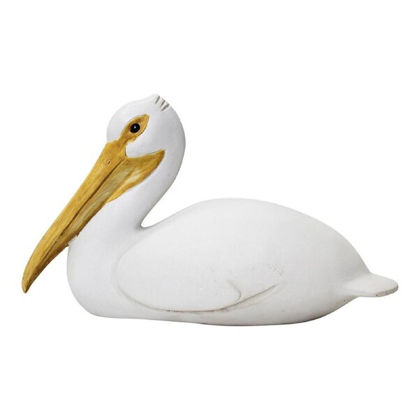 Resin 32cm Seated Pelican Home Tabletop Display Statue Decorative Figurine White