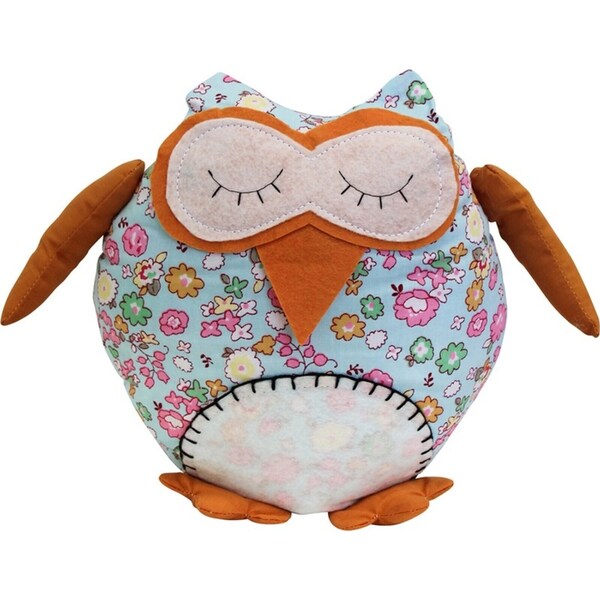 Sand Polyfill 22cm Floral Owl Doorstop Home/Office Weighted Heavy Door Stopper