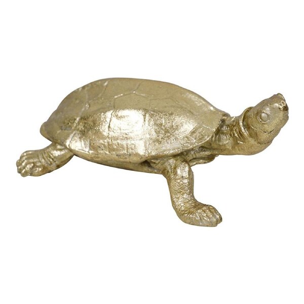 Resin 15.5cm Turtle Home/Room Display Decorative Figurine Tabletop Statue Gold