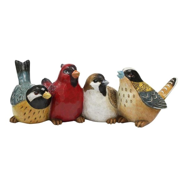 Resin 32.5cm Row Of Birds Home/Office Decor Statue Display Figurine Ornament