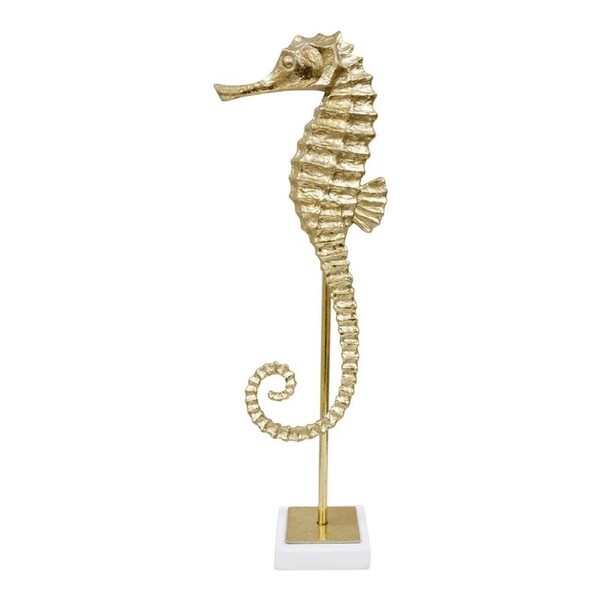 Resin/Metal 42.5cm Seahorse Home/Room Display Decorative Figurine Large Gold