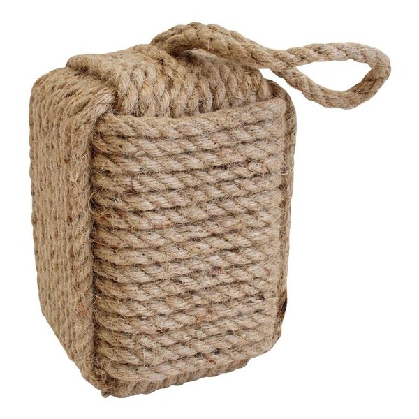 Rope Tall Natural 19cm Jute Concrete Doorstop Home Decor Weighted Door Stopper