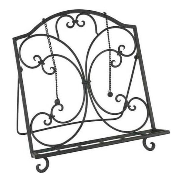 Dark Metal 31x36cm Book Stand/Music Sheet Holder Decorative Home Display Black