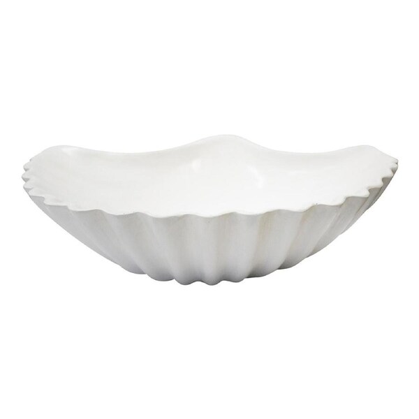 Decorative Scallop 35cm Trinket Bowl Display Tabletop Home Decor Large White