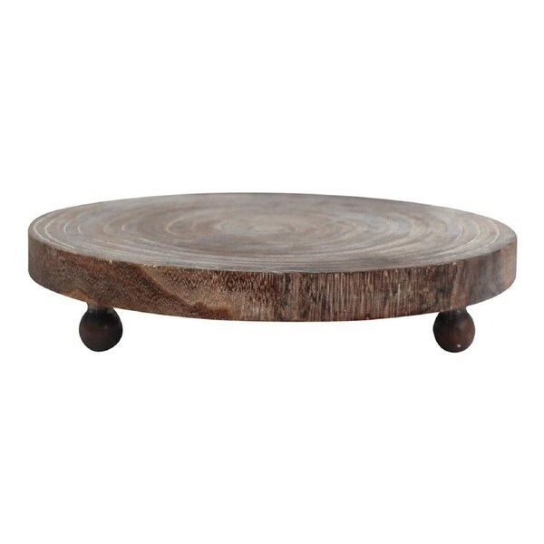 Paulownia Wood 30cm Trivet Kitchen/Dining Dish/Pot Round Stand Decor XL Mocha