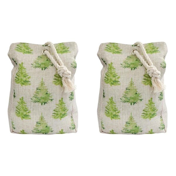 2x Pine Tree 19cm Rectangle Doorstop Home/Office Room Weighted Door Stopper