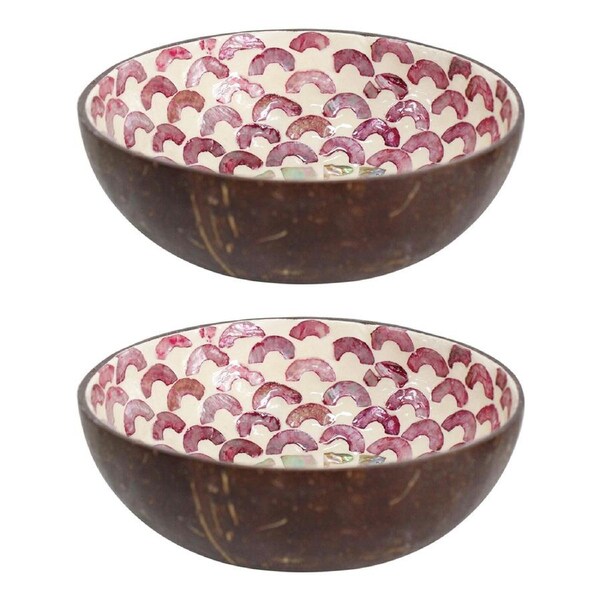 2x Lifesaver 13cm Decorative Coco MOP Bowl Container Home Tabletop Desk Round