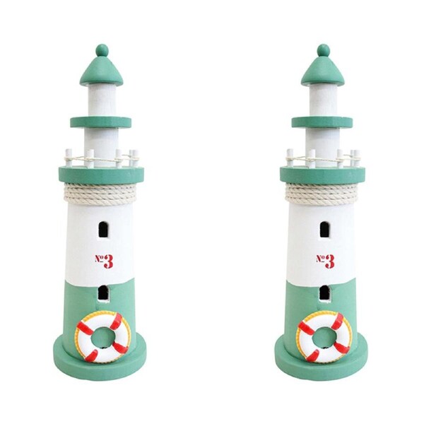 2x Lighthouse 28cm Home Tabletop Decorative Figurine Statue Ornament MED No. 3