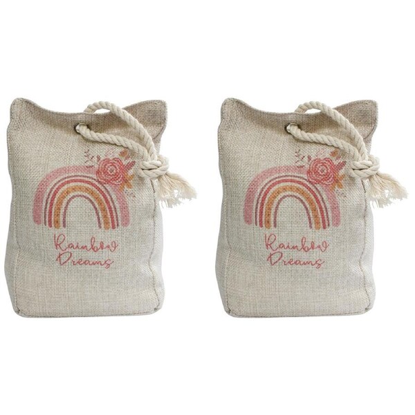 2x Rainbow Dreams 19cm Home/Office Room Weighted Heavy Door Stopper Decor Beige