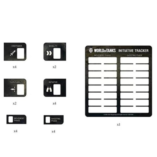 World of Tanks Miniatures Game Stat Token Set