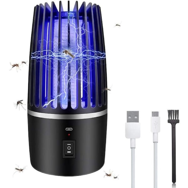 2 in 1 Mosquito Killer Lamp, Portable Zappers with Night Light, 4000mAh USB Rechargeable Mosquito Killer Electric Lamp Insect Repellent, Indoor Outdoor Pest Control Trap Bug Zapper