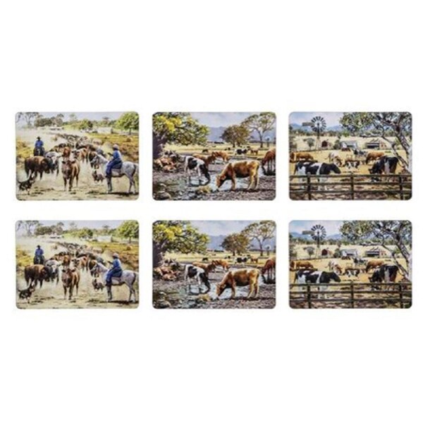 Ashdene Dining Kitchen Grazing Paddocks Cork Back Placemats Set 6