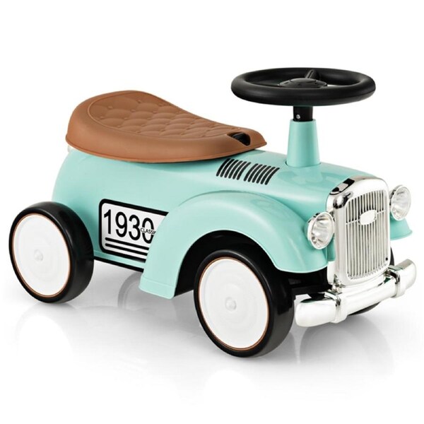 Costway Foot to Floor Riding Car Retro Ride On Toy Walker Vehicle w/Storage & EVA Wheels Birthday Gift Green