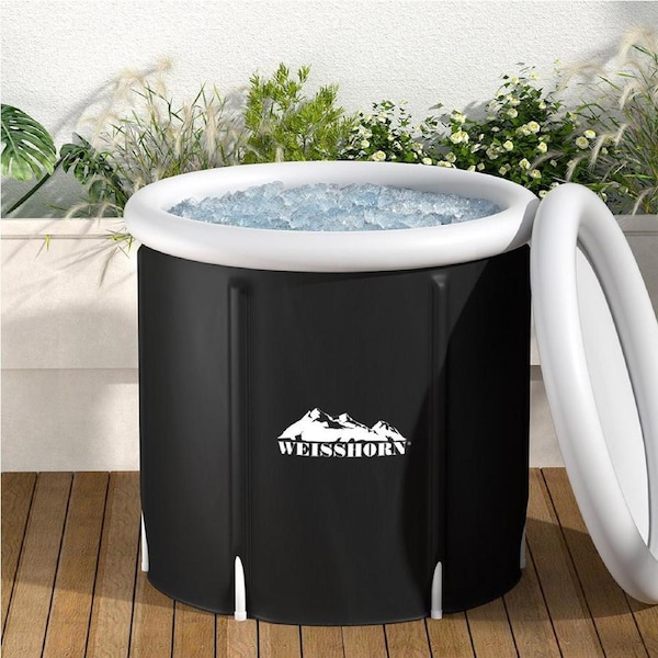 75X75CM Weisshorn Portable Ice Bath Tub Inflatable Folding Bathtub Spa Massage