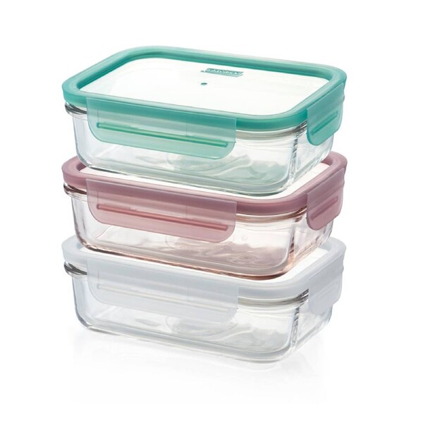 Glasslock 3 Piece Tempered Glass Set - 710ml