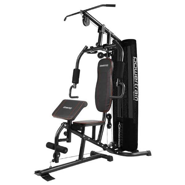 Powertrain Multi Station Home Gym with 68kg Weights Preacher Curl Pad