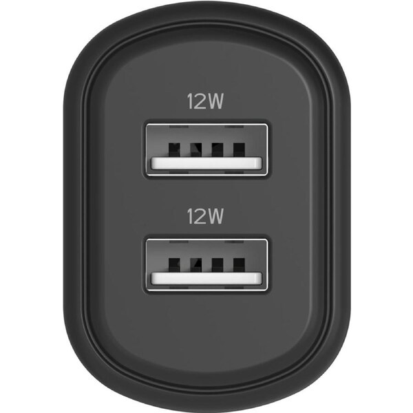 Cygnett 12W Dual USB-A Wall Charger - Black