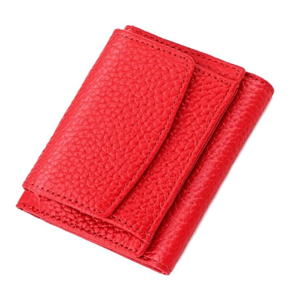 Small Wallets For Women - Compact Ladies Credit Card Holder With Coin Purse RFID- Red