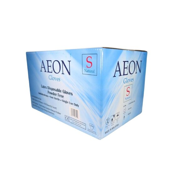 AEON - Disposable Latex Powder Free Nail Gloves Size (S) Small - Box of 10