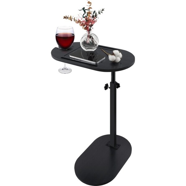 Black Free Standing Bathtub Caddy Tray Sofa Side Table Laptop NightStand Snack Tray