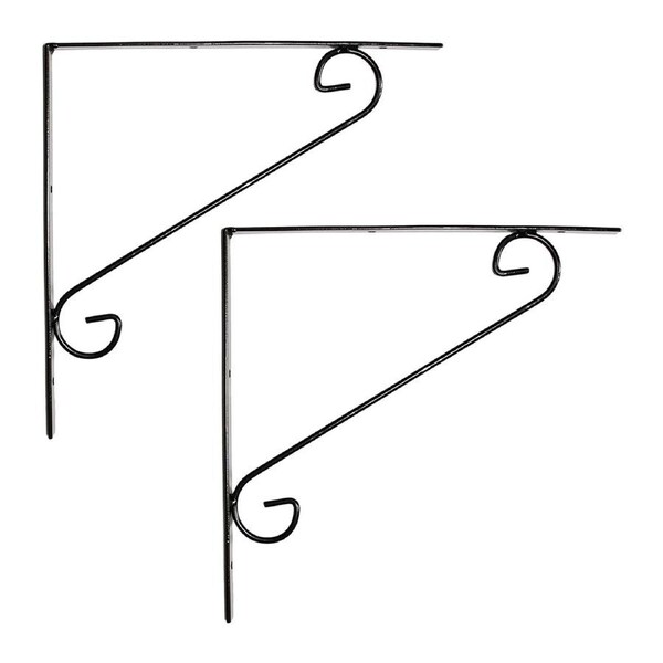 2x Northcote Pottery Lyon Hanging Plant Basket Bracket Powdercoated Steel 30cm