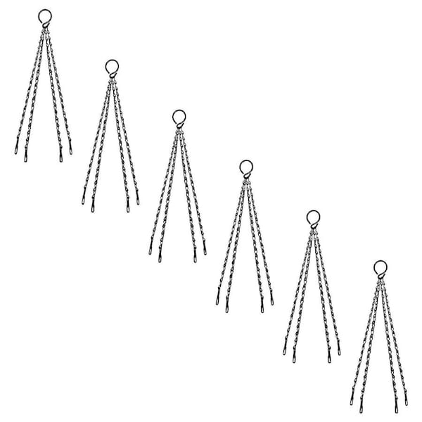 6x Northcote Pottery Hanging Plant Basket Replacement Chain Steel 45cm Black
