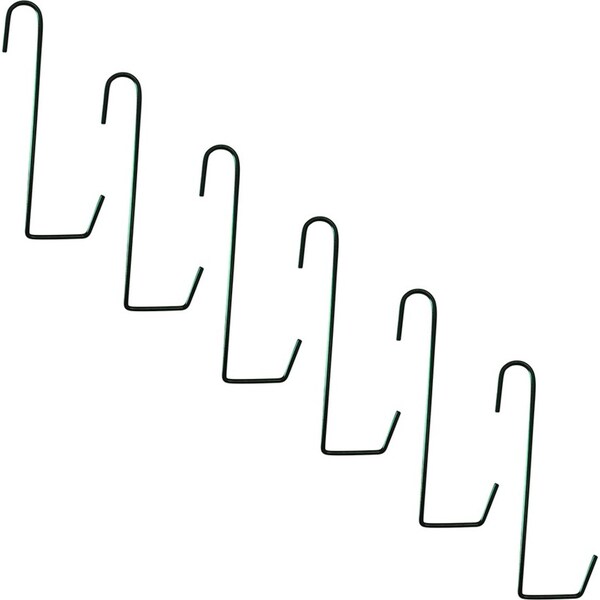 6x Northcote Pottery 30cm Hanging Plant Basket J Hook Powdercoated Steel Green