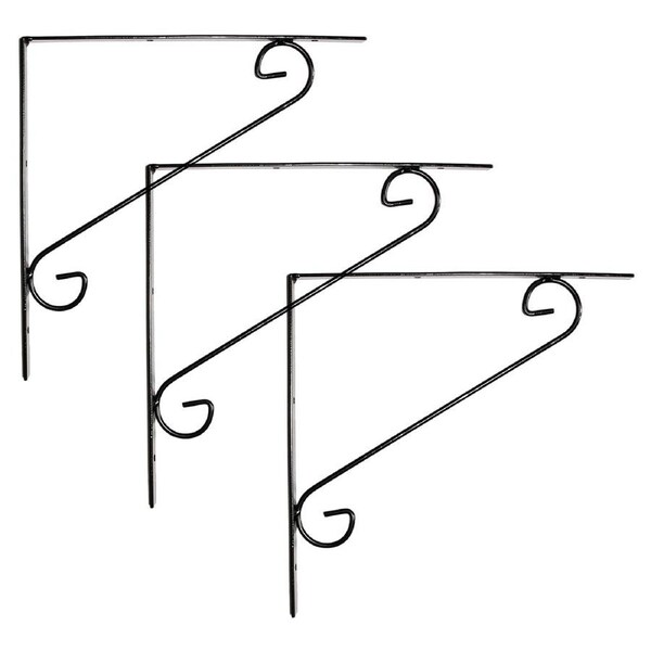 3x Northcote Pottery Lyon Hanging Plant Basket Bracket Powdercoated Steel 20cm