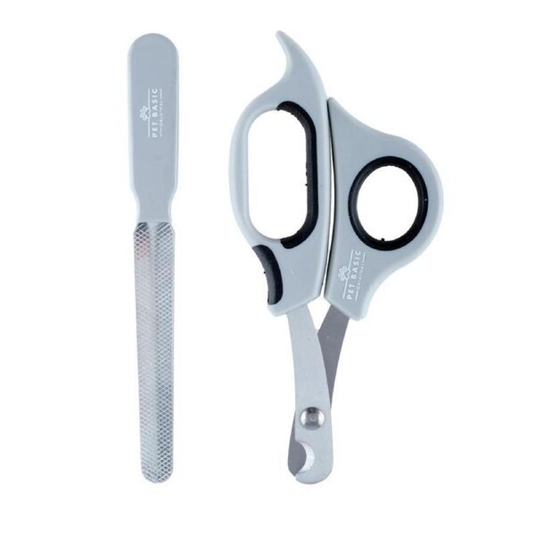 Pet Grooming Nail Kit 2PCS Nail Scissors & Nail File Grey Scissors Tool