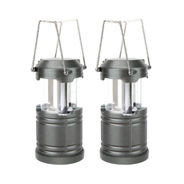 2pc Zoomtac 12.5cm LED Lantern/Light w/ Handle 300lm Outdoor/Camping Grey