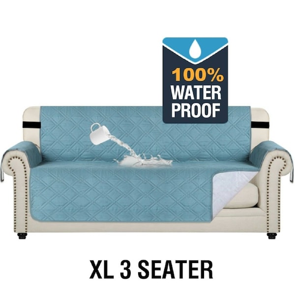 100% Waterproof Sofa Protector Cover Couch Covers for Dogs / Pets Sofa Covers Blue / 1 Seater/ Arm Chair
