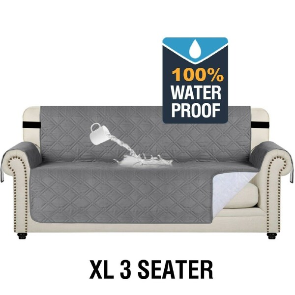 100% Waterproof Sofa Protector Cover Couch Covers for Dogs / Pets Sofa Covers Grey / 2 Seater/Love Seater