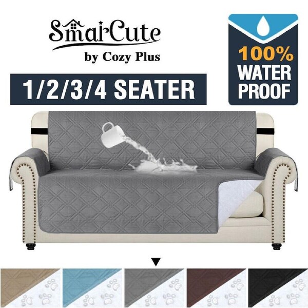 100% Waterproof Sofa Protector Cover Couch Covers for Dogs / Pets Sofa Covers Black / XL 3 Seater/ 4 Seater