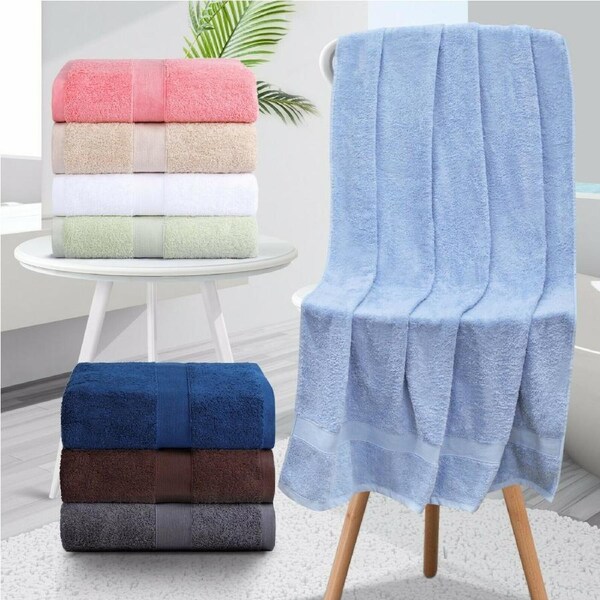 LINENOVA 2Pcs Jumbo Extra Large Bath Sheets Sets 90x180cm 8 Colors 550 GSM 100% Cotton Charcoal