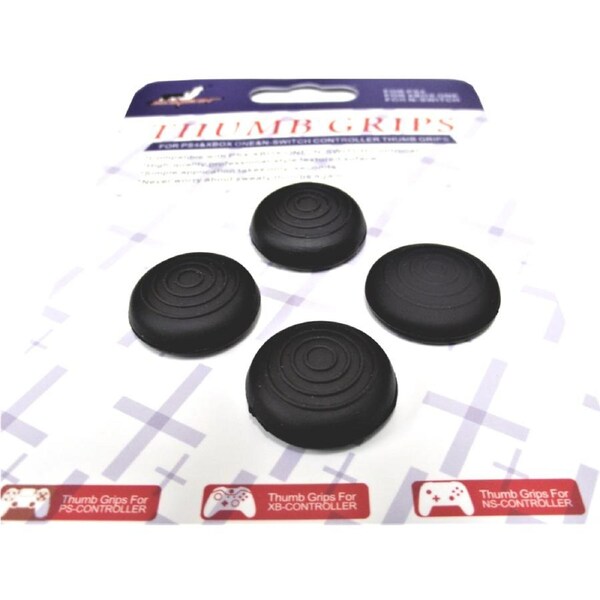 4 x Thumb Grips For PS4 PS5 XBOX ONE Xbox Series X Toggle Cover - Black Stylised