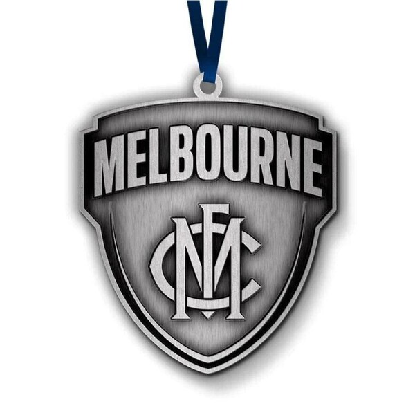 AFL Christmas Metal Ornament - Melbourne Demons - Approx. 70 x 50mm