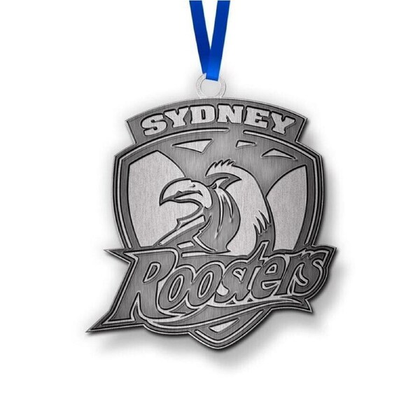 NRL Christmas Metal Ornament - Sydney Roosters - Approx. 70 x 50mm