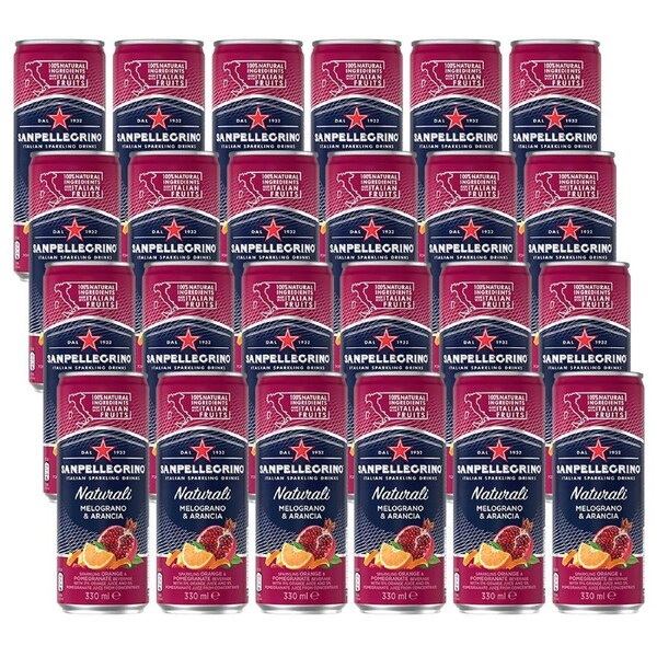 San Pellegrino 330Ml Sparkling Melograno Arancia Cans 24 Pack