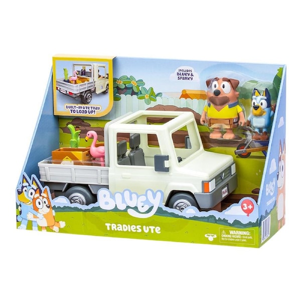 Bluey S10 Tradies Ute Vehicle And Figures Kids/Childrens Toy Playset 3y+
