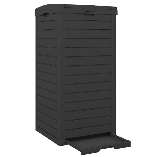 Giantex 117L Outdoor Trash Can Dual Lid Garbage Container Waste Bin w/Pull-out Liquid Tray Backyard Patio, Black