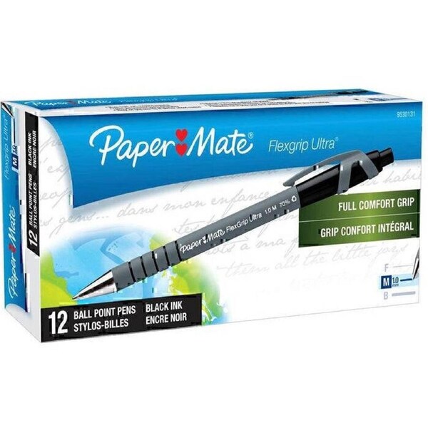Papermate Flexgrip RT BallPoint Medium 1.0mm Black Box 12
