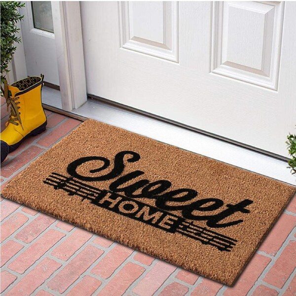 Doormat for Outside Entry - Natural Coco Coir Mats for Front Door Rubber Backing 43CM x 74CM