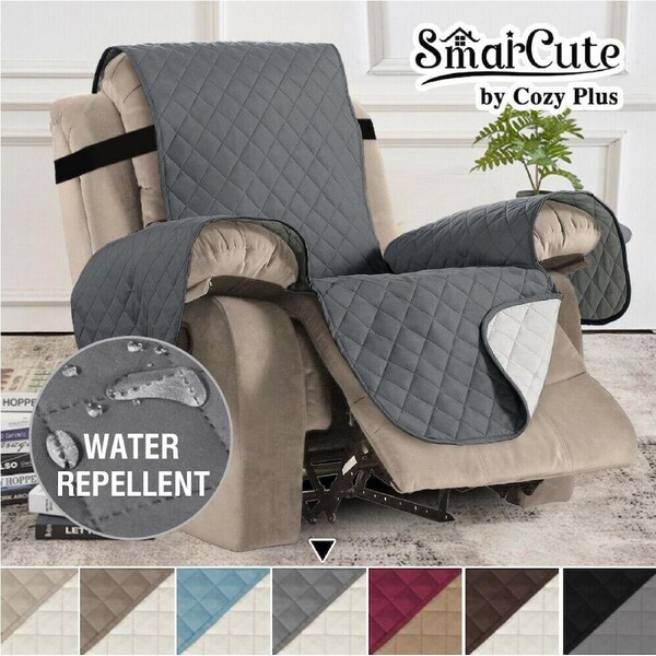 Recliner Chair Covers for Armchairs Recliner Non-Slip Furniture Recliner Covers Grey/Beige